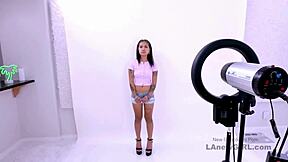 Asian model fucked hard during casting audition couch session