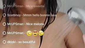 bbw huge tits splash in live steamy shower show