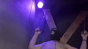 Maîtresse Kantalis Caged Chained in Club Bent Over for Doggystyle Bondage and Slave Humiliation!