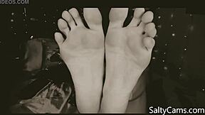 Lover licks toes and asshole in foot fetish