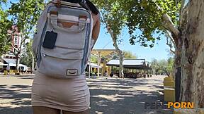 Alice Biancci TWERKS her ass on friend's COCK in street casting