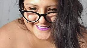 bbw huge tits splash in live steamy shower show