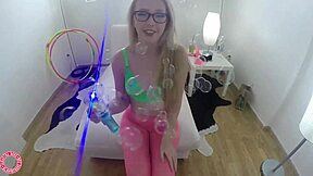 Samantha Rone Rides Dildo Cowgirl in Bedroom with Big Pussy Lips