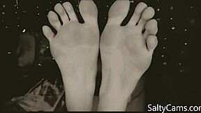 Lover licks toes and asshole in foot fetish