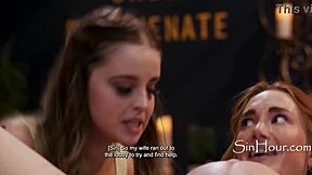 Pregnant wife dives into rough gyno fuck with her horny friend