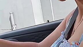 oh man public flashin my big tits cum walkin with pussy play humiliation feels so naughty