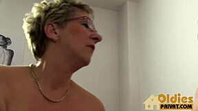 old milf's monster boobs bounce for him