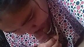 Hey, check out my mother-in-law's insane blowjob skills up close and raw