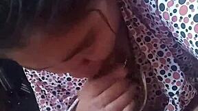 Hey, check out my mother-in-law's insane blowjob skills up close and raw