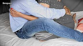 Whoa, sneaking into girlfriend's house to pound her dripping creamy pussy doggystyle till she screams!