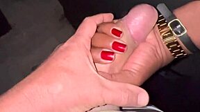 wife grinds stranger's bare cock on her pussy at swingers gloryhole