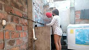 neighbor's pink pussy flashes under nightgown in homemade clip