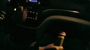 new years eve babe flashes tits then takes public creampie from boyfriend in the car??