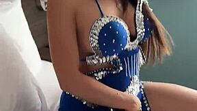 amira ali cheats wildly with stud dildo play