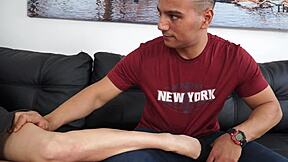 i get so turned on smelling and worshipping her big titted spanish milf feet barefoot