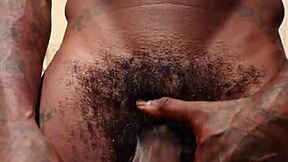 Wow! Brunette Worships Massive Black Hairy Cock Hallelujah!