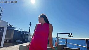 stepmom flashes big tits publicly remembering steplad vacation beach fun