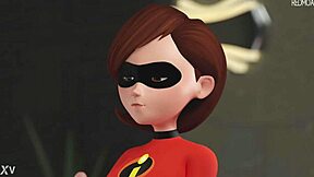 elastigirl gulps massive cock in hd blowjob animation