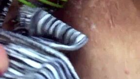 Daddy Sneaks Peek Masturbating with Daughter's Juicy Thong in Kitchen