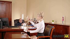 naughty blonde boasts skills during tense job interview