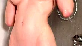 Come orgasm with me in the shower playing with my ass tits toy and joi
