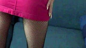 whoa, candie cross flips from flirt to fishnet frenzy... no panties, just nylon ass tease! 🔥