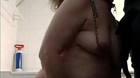 oui maitre! soumise esclave begs for cumshot facial after doggystyle pounding!