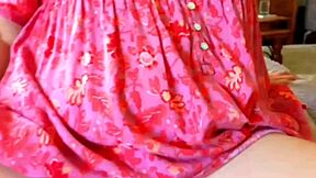 mature wife spreads her huge plump shaved pussy lips wide