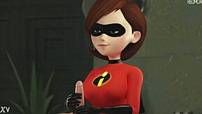elastigirl gulps massive cock in hd blowjob animation