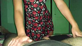 whoa she had lingerie under that dress and her tight pussy creamed so good