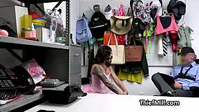 Horny Cougar Milf in Lingerie Begs for Deepthroat Face Fuck During Office Cavity Search