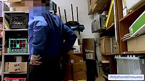 Officer tempts petite teen shoplifter with risky uniform fuck