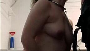 oui maitre! soumise esclave begs for cumshot facial after doggystyle pounding!