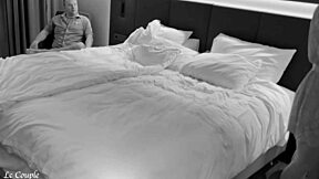 cuckold husband watches hotwife moan in ecstasy bent over bed doggystyle by stranger from dating site