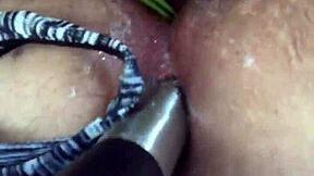 Daddy Sneaks Peek Masturbating with Daughter's Juicy Thong in Kitchen