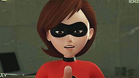 elastigirl gulps massive cock in hd blowjob animation