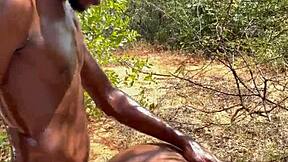 Homemade Outdoor Ebony Creampie Pounding