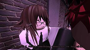 white girl dominates wannabe gangster in femdom roblox rule34 cartoon