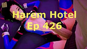 She uncovers harem secrets in hotel game episode 426