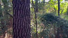 deep in woods brazilian babe strips bare flaunting huge ass and perky nips