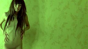 girlfriend's jeans hug her curves as she teases solo