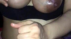 Wife Delivers Expert Handjob with Massive Tits Tease