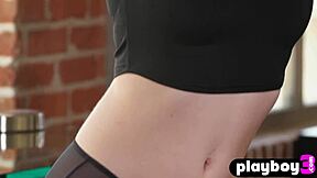 man perfect tits teen secretary skye blue strips naked after office boredom