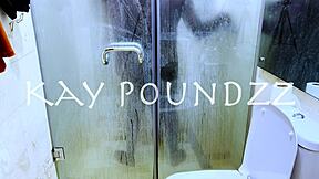 Couple bends over in shower for deepthroat blowjob on big black cock then doggystyle ass pounding