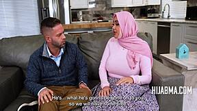 Shy curvy Arab bride Zoey Foxx sneaks Tinder fuck with Nicky Rebel's fat cock