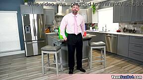 horny old pops gets free pussy from brown skinned petite stepsisters in wild ffm threesome