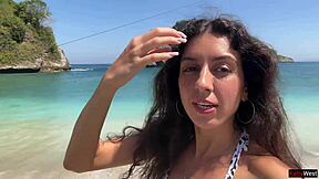 imagine hot cum dripping down my face while strolling crowded public beach