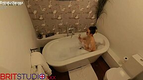 the naughty 18+ teen had no idea i spied her fingering wet pussy in bath