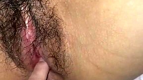 japanese amateur fingers wet pussy then takes raw creampie
