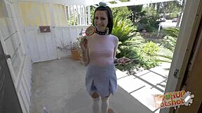 rough stud shoves cock down lil whore stevie foxx throat nonstop